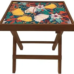 Nutcase Designer Teak Wood Side Table Folding Wooden Bedside Coffee Outdoor Picnic Table - Elegance-picture-21