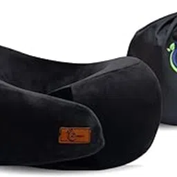 Ziamora Travel Neck Pillow | 100 Percent Hi-Per Foam | Lightweight Support Pillow |Flight and Car Travel | Memory Foam Construction | Adjustable Velcro Straps | Includes Travel Pouch | Black Color-picture-29