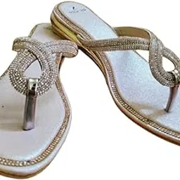 Premium Flat Sandals for Women & Girls | Soft Comfortable Daily, Party & Wedding Occasion Slippers | Stylish Handcrafted Bridal Footwear | Sizes 5-9-picture-45