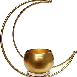 Metal Flower Vases for Home Decor Item for Living Room Gold Finish Flower Pots for Home Decoration Moon Vase-image-89