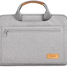 Salpido SAL-LB-40 Grey Laptop Shoulder Bag for Men and Women, Fits up to 15.6" Laptop, Water Resistant Fabric, 360° Cushioning, Adjustable Strap, Organizer Pockets for Office, College, Travel image 1