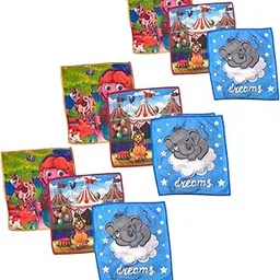 Soft Cotton Kids' Kerchiefs Pack of 10, 25 x 25 cm Animal Print-picture-18