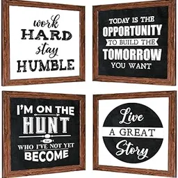 Chaka Chaundh - Suitable Motivational Quotes Frames Framed Posters - Quotes Wall Frames - Posters with Frame (Vintage - 11 X 11 inches) image 1