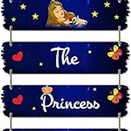 Ranovaa The Princess Sleeps Here Wooden Hanging Wall Decor | Cute Moon Theme MDF Decorative Sign | Home | Room | Kids Room Wall Hanging for Girls | Nursery & Bedroom Home Decoration Accent (DWA_7409)-picture-18