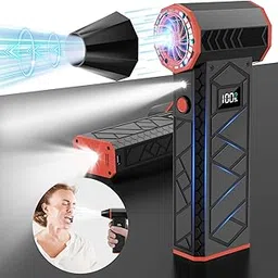 (Overwhelming Wind Speed Exceeding 101 m/s) Air Duster, Electric Air Duster, Blower, Car Wash, Rechargeable, Mach-Grade Wind Speed, Powerful Irradiation, Double LED Light, 10,000 mAh, Large Capacity-picture-39