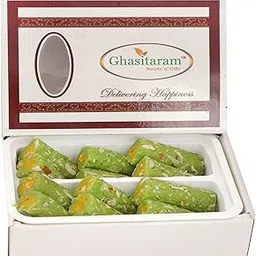 Ghasitaram Gifts KAJU Pista ROLL (200 GMS)|Sweets|Sweets Gift Pack|Diwali Sweets|Indian Mithai|Diwali Sweets Gift Box|Sweets Gift Box|-image-54