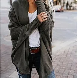calandis CALANDIS™ Women Cardigan Loose Sweater Batwing Long Sleeve Knitted Outwear Dark Green | Sweaters | Womens Clothing-picture-14