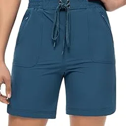 jack smith Women Board Shorts High Waisted 6 Inch Quick Dry Swim Bottoms with Zipper Pockets Surfing Beach Shorts-picture-28