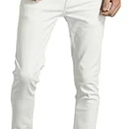 lawson Men's Clasic Skinny Fit White Denim Jeans-picture-14