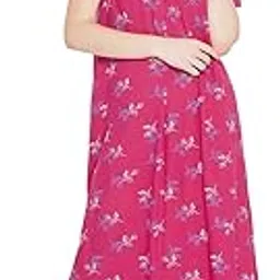 clovia Women's Leaf Print Long Nighty image 1