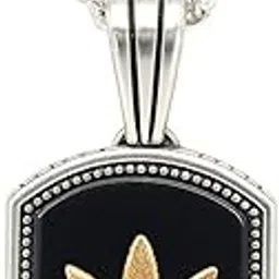 miora Sterling Silver 925 Boys Oval/Rectangle Necklace with Gold Leaf Inlay Chain Pendant/Gift for Men and Boys| comes with certificate of authenticity, HUID and 925 stamp/BIS hallmarked-picture-54