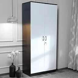 illfordd furniture Engineered Wood 2 Door Wardrobe With Drawers And Locker In Frosty White And Wenge Finish-picture-14