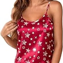 xivir Womens Satin Pajamas Set Slip Sleepwear Cami Top Sexy Lingerie Nightwear Shorts Set-picture-33