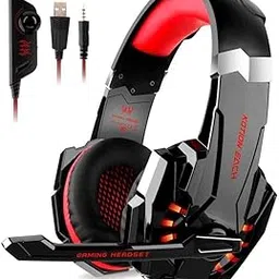 Kotion Each G9000 Wired Over Ear Gaming Headphones With Mic And Led-Compatible With Pc, Ipad, Iphone, Tablets, Mobile Phones (Black/Red)-picture-23