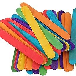 FASH Colored Popsicle Sticks, Natural Wooden Ice Cream Multicolor Sticks, Lollipop Sticks Jumbo for DIY Model Making Craft Homemade Design Adults Toys Kids Education (Pack of 200)-image-34