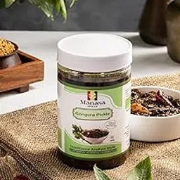 Manasa Traditional Andhra Gongura Pickle - 400g ,Specially Made with Himalayan Rock Pink Salt| No Preservatives |No Artificial Flavours | No Artificial Colours | Farm Grown Natural Raw Mangoes + Guntur Red Chilli Powder + Cold Pressed Groundnut Oil .-picture-32