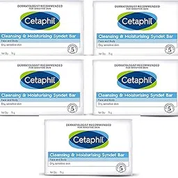 Cetaphil Cleansing and Moisturising Syndet Bar 5X 75gm (Pack of 5), white-image-36