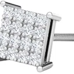 worldwidegem Men's Diamond Ear Stud Diamond Earring for Men Classic & Sleek Long Lasting Design for Him Chandi ki kan ki Bali-picture-36