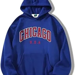 sxv style Unisex Cool Ashthetic Fleece Chicago USA Printed Sweatshirt Hoodie-picture-19