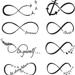 Simply Inked Infinity Tattoo Bundle, Designer Temporary Tattoo for Girls Boys Men Women waterproof Sticker Size: 2.5 X 4 inch 1pc. l Black l 2g-picture-10
