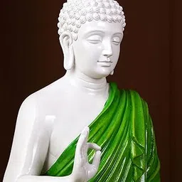 Resin Meditating Buddha Showpiece | Home Decor |Decor Items for Home and Office| Idol Statue Figurine Murti | Tibetan Buddhist Statue - 12" Inches Height - Big Size (Yellow) (Green)-image-82