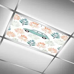 Vigetue 2ft x 4ft Fluorescent Light Covers for Classroom Office Light Coverings Skylight Drop Ceiling Film Insert Eliminate Harsh Glare and Headaches 1 Pack Tree Car-picture-11