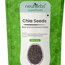 Neuherbs Raw Unroasted Chia Seeds For Eating With Omega 3 and Fiber For Weight Management - 200 Gram | Healthy Snacks | Seeds For Eating During Summer | Best Diet Food-image-62