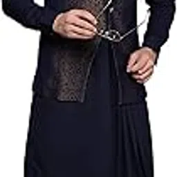 manyavar Art Silk Kurta Jacket Set for Men-picture-44