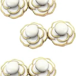 ZIVIK Pant Waist Tightener Button, Adjustable Waist Buckle Set,Button for Jeans to Make Tighter, Instant Jeans Button Pins for Pants Skirts, Waist Tightener Pins (Gold, Camellia White Pack Of 3)-picture-12