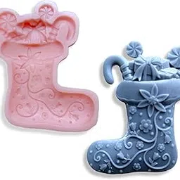 AEG Xmas Shoes Santa Christmas Gifts Shoes Mold, for Resin and Polymer Clay Cake Decoration Mould, Cake Decoration, Chocolate, Silicone Mold, Gumpaste Silicone Mold-picture-46