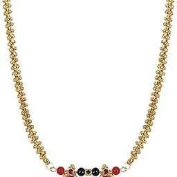 Women gold plated Stylish Mangalsutra chain (MS_TRIKON VT BOX RAVA CHAIN_100874)-picture-24