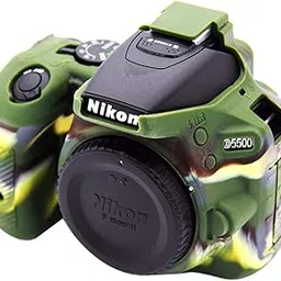 Silicon Cover for Nikon D5500/5600 Camera Case, Professional Silicone Rubber Camera Case Cover Detachable Protective for Nikon D5500/5600 -(Camouflage)/Military Green image 1
