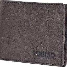 amazon brand - solimo Nathan Genuine Leather RFID Blocking Wallet Ultra Strong Stitching 8 Card Slots 2 Currency Holders 1 Coin Pocket Leaf image 1