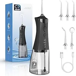Water Dental Flosser Cordless for Teeth, 350ML Water Dental Flosser Teeth Pick 4 Modes Portable Oral Irrigator with 4 Jet Tips Rechargeable Flossers Oral Irrigator IPX7 Waterproof for Home Travel-image-15