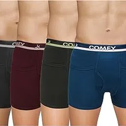 amul comfy Men's Plain Cotton Long Pocket Trunk Pack of 10(Assorted Colours May Vary)-picture-17