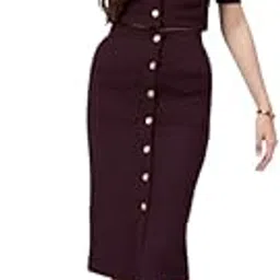 brixxosthe style Womens Lycra Polyester Crop Blazer with Button Detail Skirt Set Shirt Collar Short Sleeve Top with High Waist Skirt-picture-22