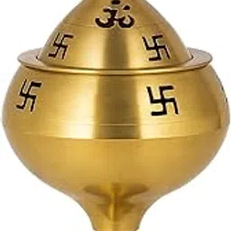Randeor Brass Akhand Jyot Diya with Om & Swastik Design | Traditional Brass Oil Lamp for Pooja | Eternal Jyoti Deepak with Lid for Mandir, Aarti, Temple & Home Décor (Size 5.2X3 Inch)-picture-30