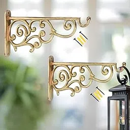 Growfynd Metal Wall Hook Hanging Plant Bracket | Decorative Straight Plant Hanger for Pots, Bird Feeders, Planters, Lanterns, Cotton, Wind Chimes Indoor | Outdoor (Pack of 2) image 1