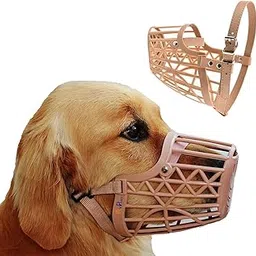 RvPaws Dog Mouth Cover Muzzle/Bite Guard with Adjustable Strap Size (Medium No.- 4) image 1
