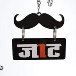 RidiVansh Creations Acrylic Car Hanging Jaat With Mustache Both Side, Pack of 1 (Black)-picture-31