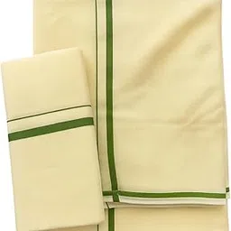 Kerala Cotton Puliyilakara set mundu for women - 2m mundu & 2.50 shawl-picture-29