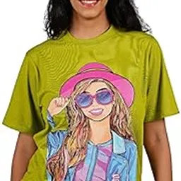 zillenials t Shirt for Women Cotton Regular Fit Half Sleeve Round Neck Incluencer Material Graphic Printed-picture-28