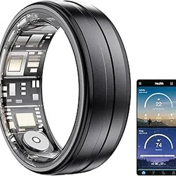 𝐒𝐦𝐚𝐫𝐭 𝐑𝐢𝐧𝐠 (2025 Upgraded),Wearable Fitness Smart Ring Health Tracker,Sleep Quality&Heart Rate&Blood Oxygen Monitoring,IP68 Waterproof,No Subscription Fees,Aluminum Lightweight,Black,Size 11-picture-31