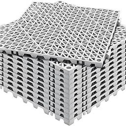 Amazon Brand - Umi 12 Pc Interlocking Drainage Floor Mat Splicing Drainage Mats PVC Interlocking Drainage Floor Tiles Shed Basement Flooring Mats for Restroom Shower Bathroom Pool Wet Areas (30x30cm)-picture-63