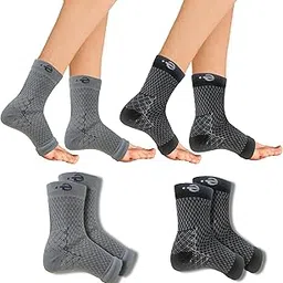 Ecosync Open Toe Bamboo Cotton Neuropathy Compression Socks - Combo Pack 2 (Speckled Grey + Dot Black), Moisture Wicking, Diabetic & Neuropathy Pain Relief, Breathable, Soft, Eco-Friendly, Unisex.-picture-37