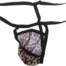 ZOOMELLA Men G-string Mesh Pouch Thong Posing Strap Underwear Black + Leopard|Underwear| Underwear-picture-11