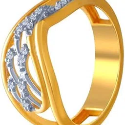 p.c. chandra jewellers 14k (585) Yellow Gold and American Diamond Ring for Women-picture-15