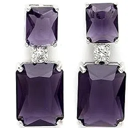 karatcart Luxurious Pink American Diamond Stone Drop Earrings for Women-picture-58