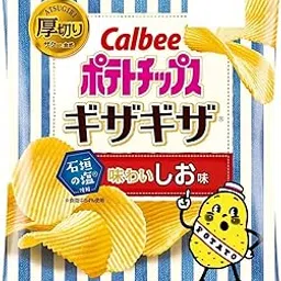 Calbee Potato Chips Jagged Giza Giza Salt Flavor 60g (Pack of 2) (Made in Japan) image 1