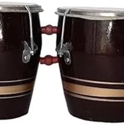 SM SAI MUSICALS BONGO Professional Two Piece Hand Made Wooden Bongo Drum Set for Adult Kids Beginners Professionals with Tuning Wrench (Brown)-picture-11